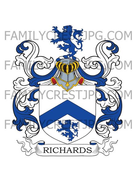 Richards Family Crest - Reading, co. Berkshire, England