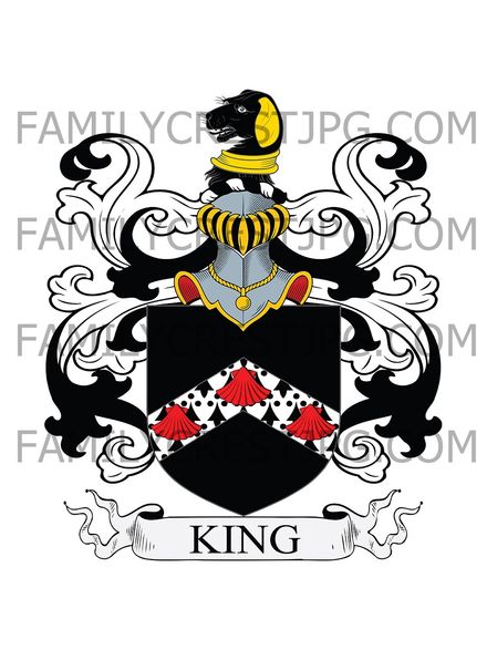 King Family Crest - London &amp; Finchley, co. Middlesex, England