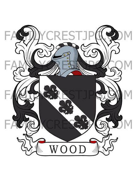 Wood Family Crest - Growtey, co. Worcester, England