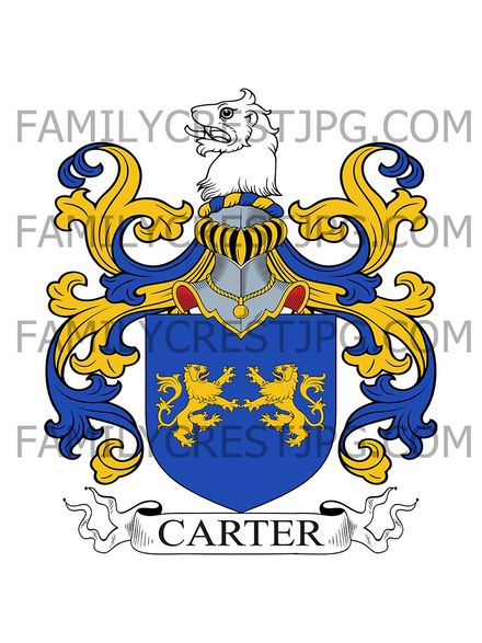 Carter Family Crest - St. Columb, co. Cornwall, England