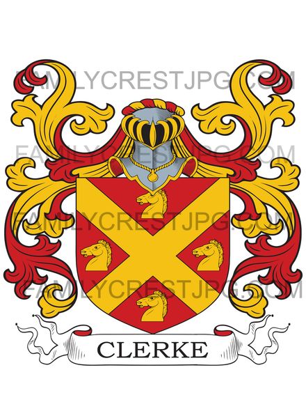 Clerke Family Crest -  London, England