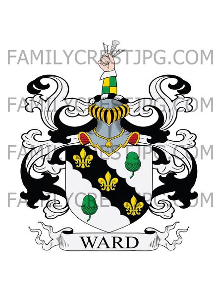 Ward Family Crest - Walcot &amp; Salhouse, co. Norfolk, England