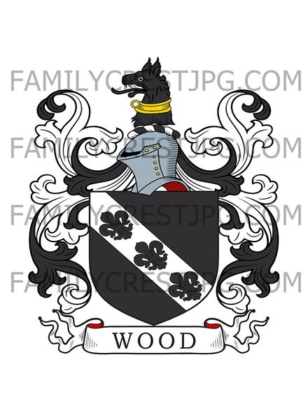 Wood Family Crest - Kilnwick, co. Yorkshire, England