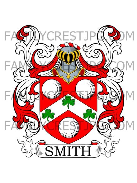 Smith Family Crest - Bosworth, co. Leicester, England