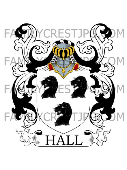 Hall Family Crest - Grantham, co. Lincoln, England