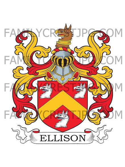 Ellison Family Crest - Boultham Hall, co. Lincoln, England