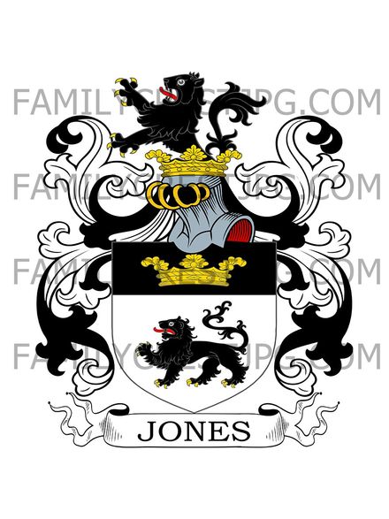 Jones Family Crest - Keevil, co. Wiltshire, England 