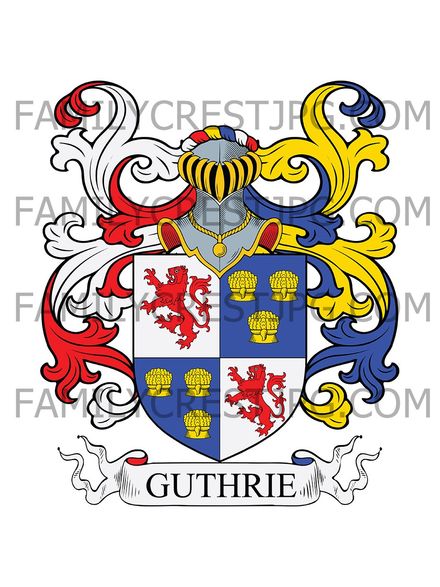 Guthrie Family Crest - Lunan, co. Forfar, Scotland