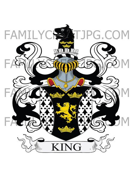 King Family Crest - Exeter, co. Devon, England