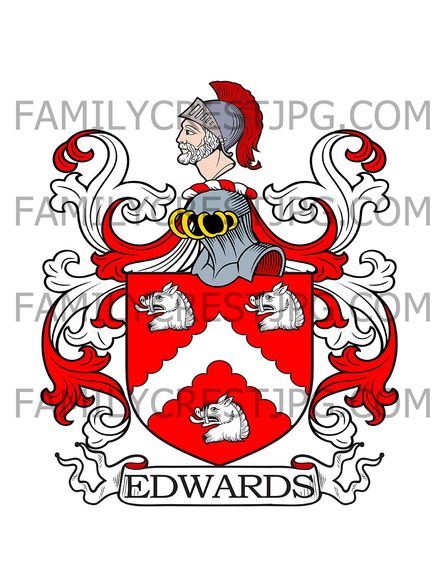 Edwards Family Crest - Greet, co. Shropshire, England