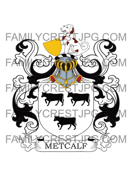 Metcalf Family Crest - Chelmsford, co. Essex, England