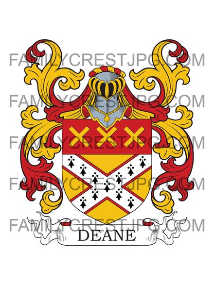 Deane Family Crest - Tothwell, co. Lincolnshire, England