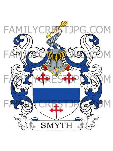 Smyth Family Crest - Stoke Hall, Sproughton, co. Suffolk, England