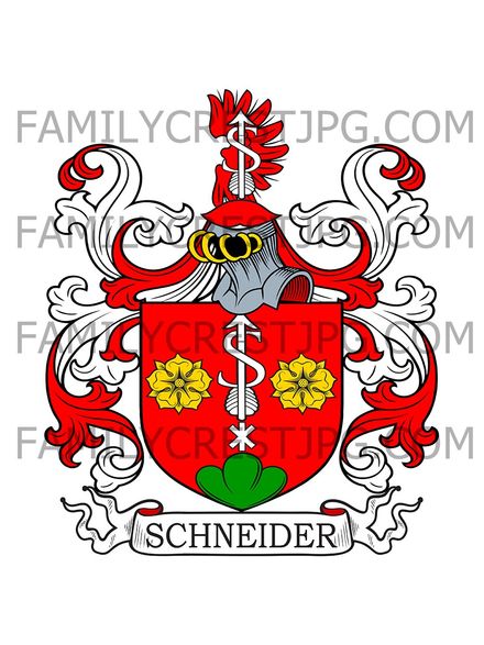Schneider Family Crest - von Bern, Switzerland - Snider