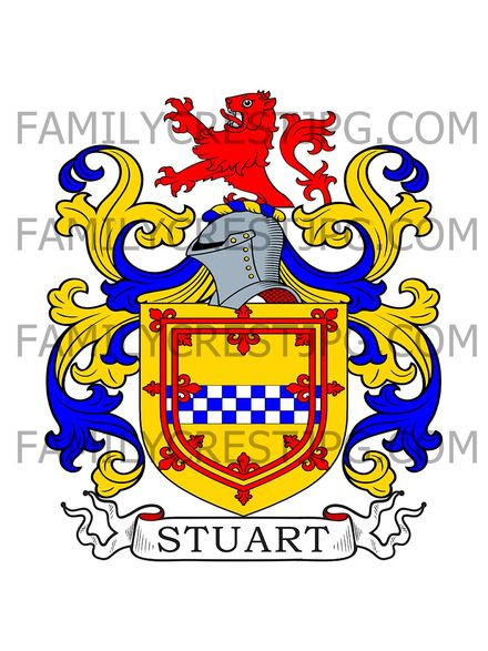 Stuart Family Crest - Aldenham Abbey, co. Hereford, England 