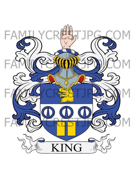King Family Crest - Campsie, co. Stirling, Scotland