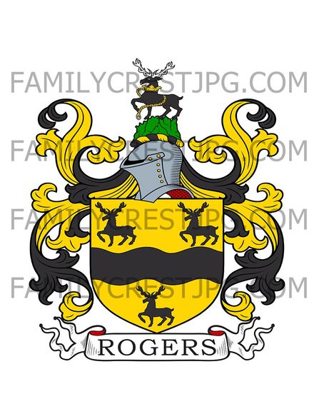 Rogers Family Crest - Little Nesse, co. Shropshire and London, England