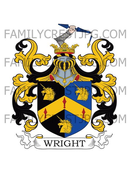 Wright Family Crest - Guayaquil, South America &amp; Drogheda, Ireland