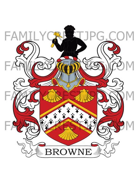 Browne Family Crest - Devon, England