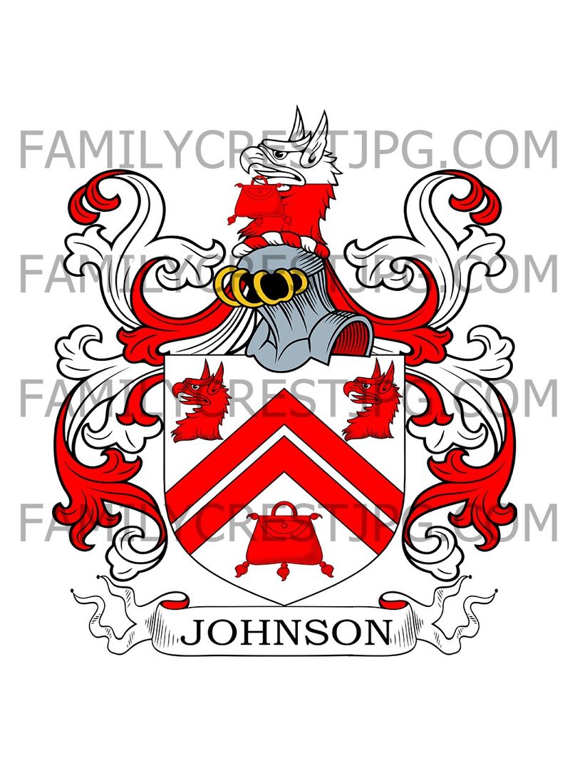 Johnson Family Crest - Leicestershire &amp; Essex, England