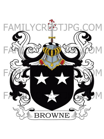 Browne Family Crest - Canterbury Square, co. London, England 
