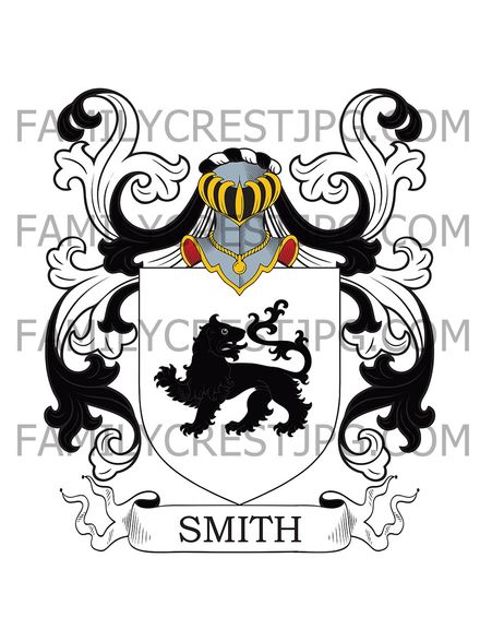 Smith Family Crest - Hunnington &amp; Wolverley, co. Worcester, England