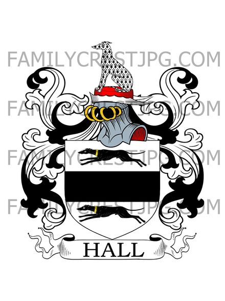 Hall Family Crest - London and Linthorpe, co. Yorkshire, England