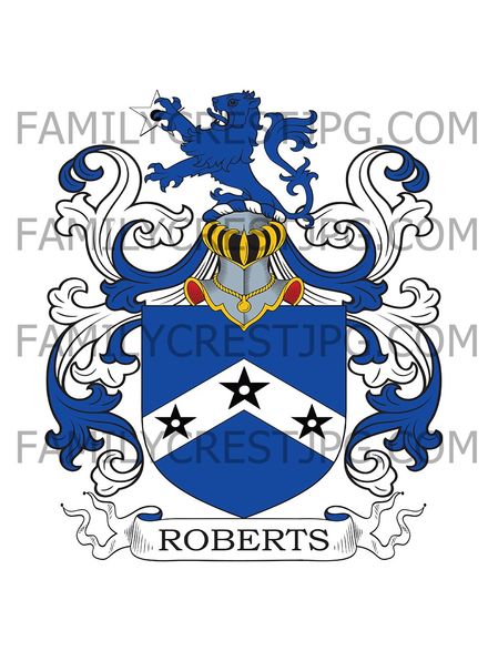 Roberts Family Crest - Lincoln &amp; Worcester, England