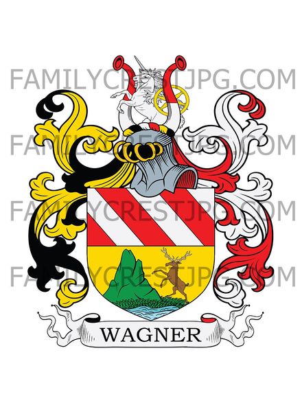 Wagner Family Crest- Swabia, Germany