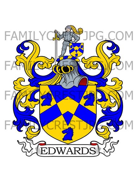 Edwards Family Crest - Toxteth Park, co. Lancashire, England