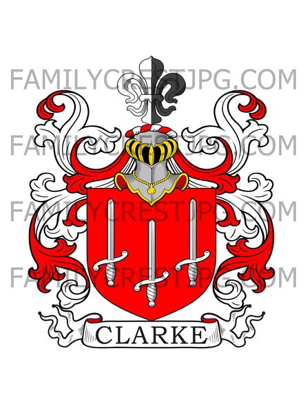 Clark Family Crest - Salford, co. Warwick, England