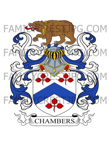 Chambers Family Crest - Barkway, co. Hertfordshire, England