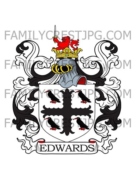 Edwards Family Crest - Hereford, England