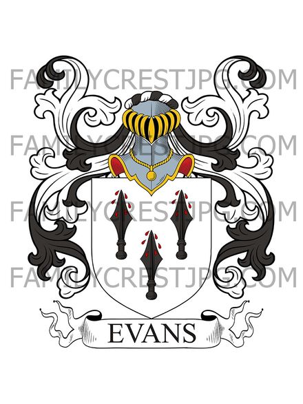 Evans Family Crest - Llanrwst, Wales