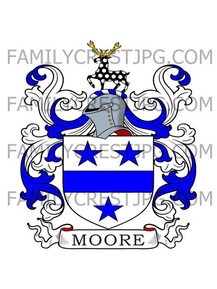 Moore Family Crest - Moore of Ipswich, co. Suffolk, England