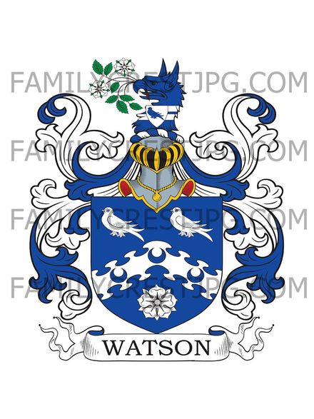 Watson Family Crest - Rose Hill, Bowdon, co. Cheshire, England