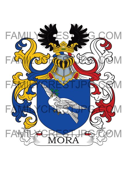 Mora Family Crest - Hungary 1662