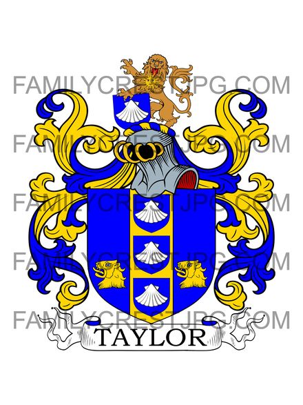 Taylor Family Crest - Tunbridge, co. Kent, England