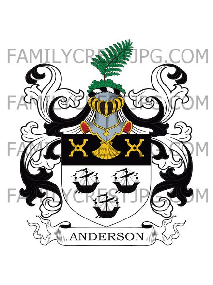 Anderson Family Crest -  Frognal Park, co. Middlesex, England
