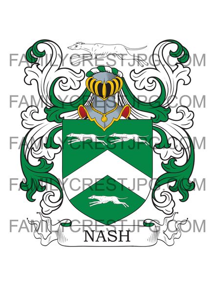 Nash Family Crest - The Noak, Martley, co. Worcester 1841
