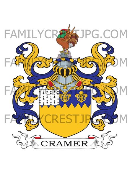 Cramer Family Crest - Coghill Hall, Knaresborough, co. Yorkshire, England