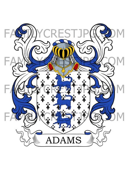 Adams Family Crest - London, Norfolk, &amp; Charwelton, co. Northampton, England