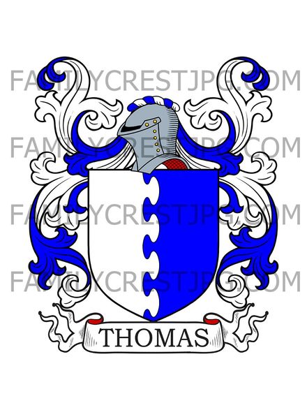 Thomas Family Crest -  Lelant &amp; Curie, co. Cornwall, England