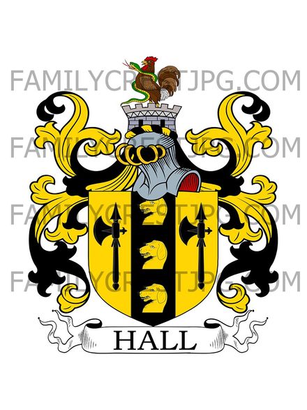 Hall Family Crest - Littlebeck, co. Westmorland, England