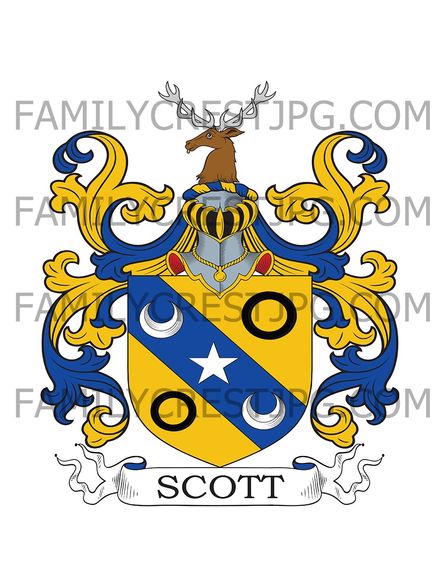Scott Family Crest -  Redfordhill, co. Peebles, Scotland