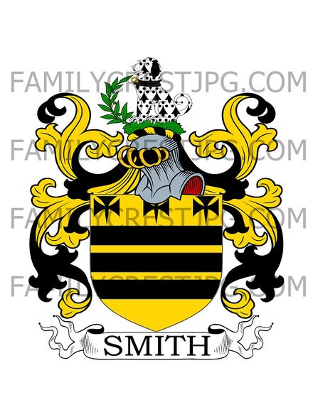 Smith Family Crest - Boughton, Monchelsea, co. Kent, England