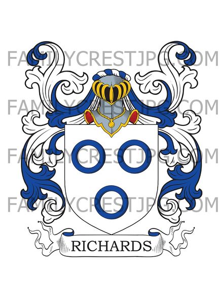 Richards Family Crest - Swannington, co. Norfolk, England