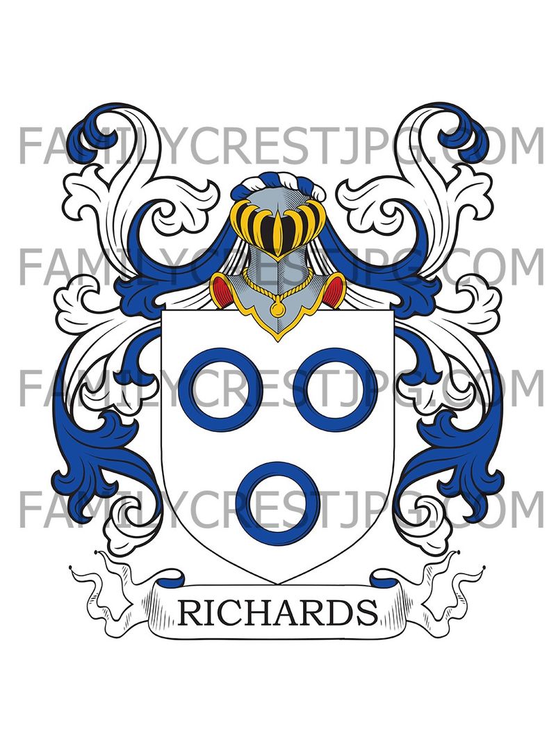 Richards Family Crest - Swannington, co. Norfolk, England