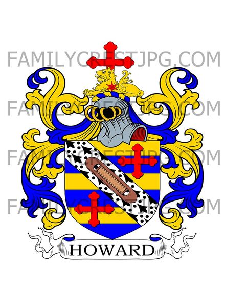 Howard Family Crest - Brinnington Hall, co. Cheshire, England