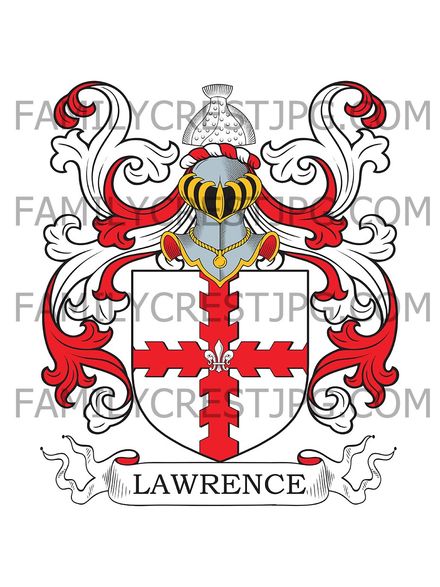 Lawrence Family Crest - Seaborow, co. Dorset, England
